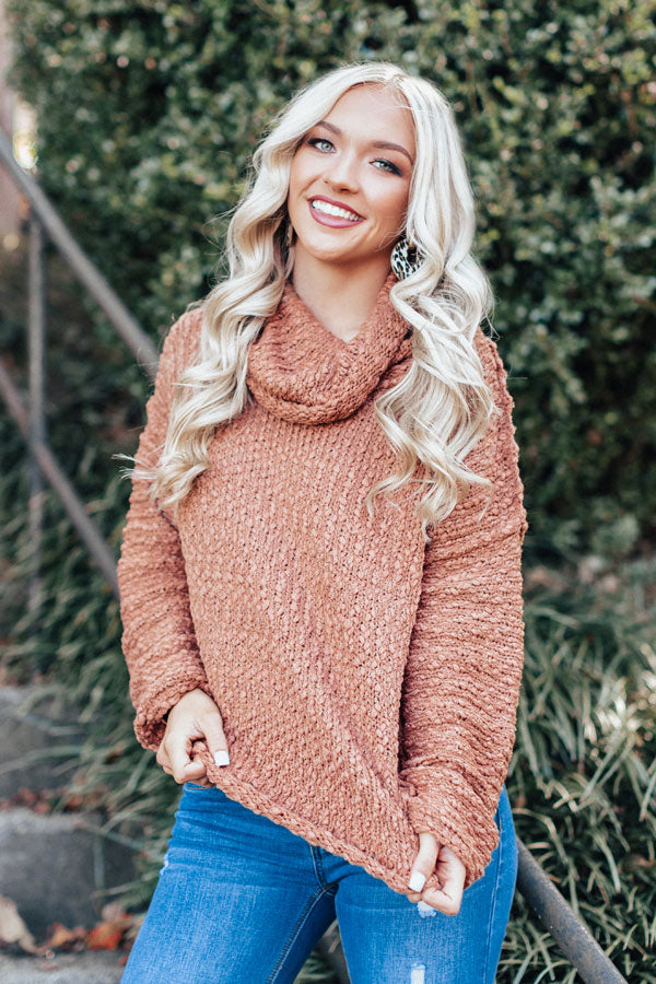 Misty Morning Knit Sweater In Light Rust