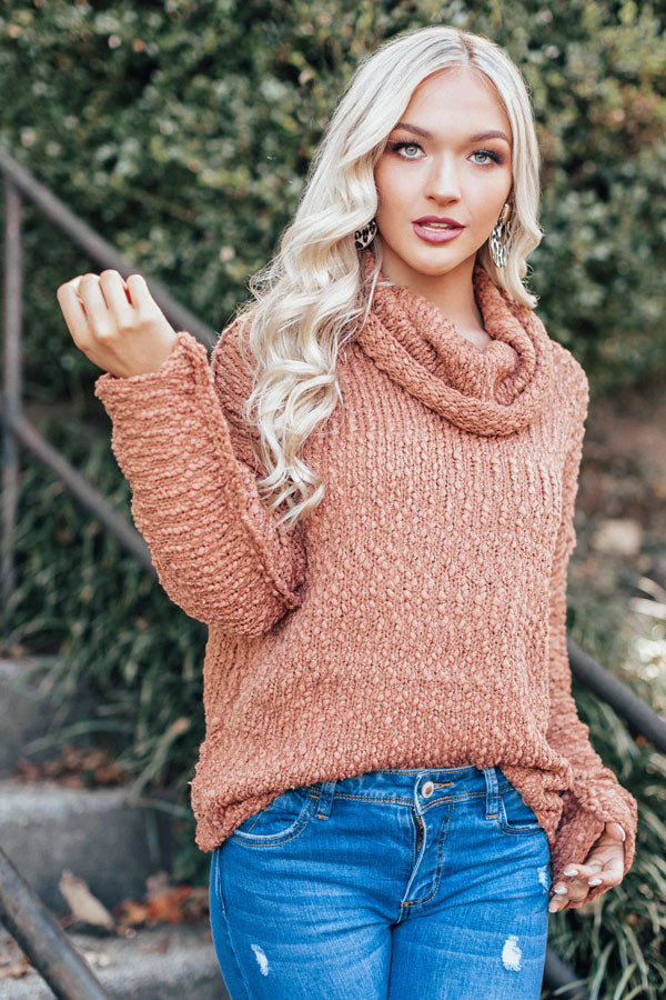 Misty Morning Knit Sweater In Light Rust