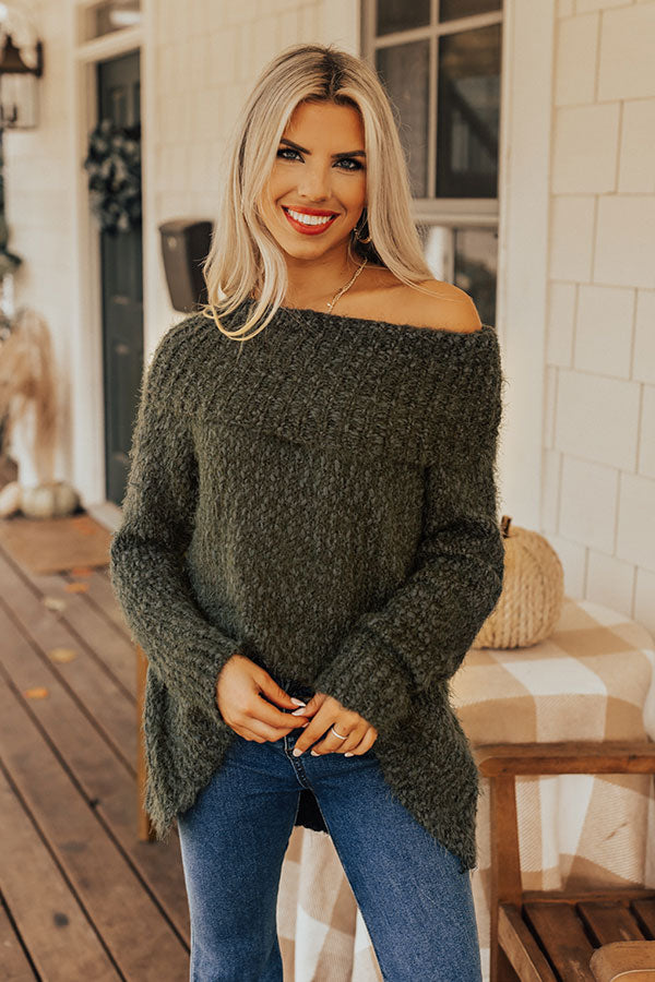 Softer Side Knit Sweater In Forest