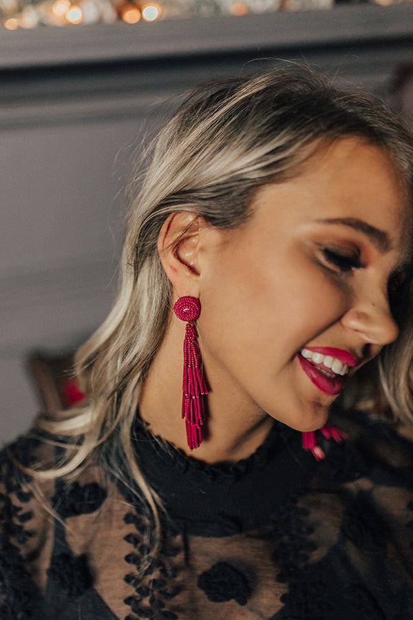 Forevermore Tassel Earrings In Wine