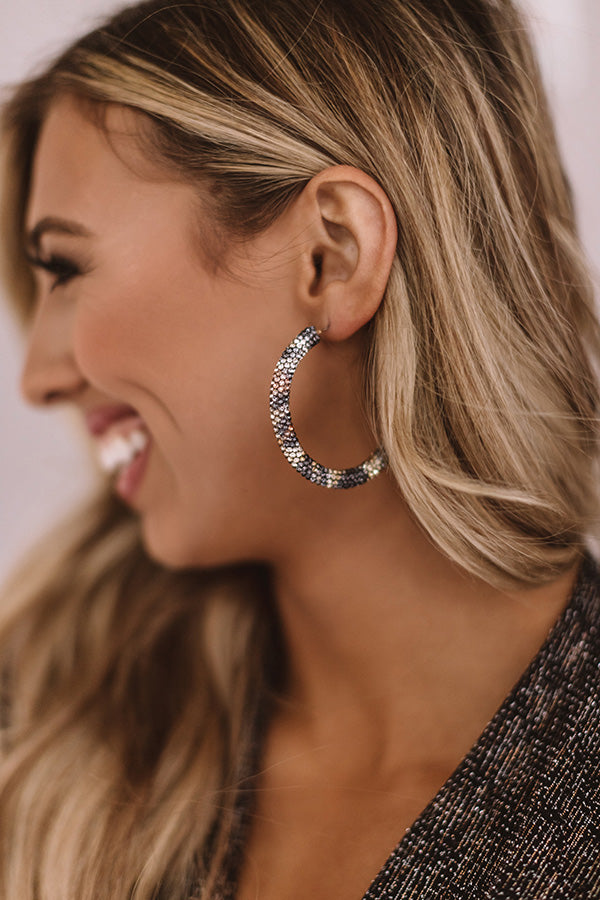 Style Story Rhinestone Hoop Earrings