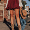 Headed For Happy Hour Skort In Maroon Image - 1