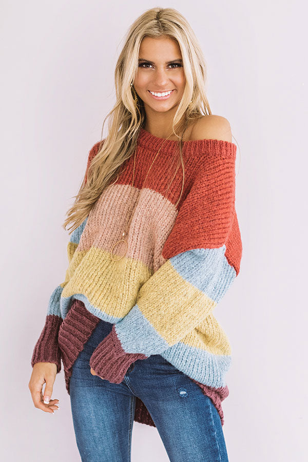 Cozy Corner Color Block Tunic Sweater Image - 1