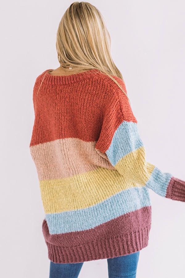 Cozy Corner Color Block Tunic Sweater Image - 1