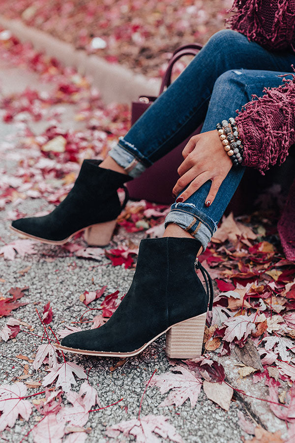 The Blaire Faux Suede Bootie In Black