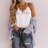 Center Stage Spotlight Lace Tank In White Image - 1