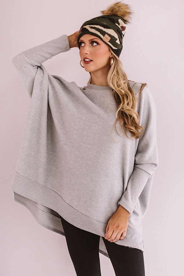 Call Me Cutie Shift Sweater in Grey