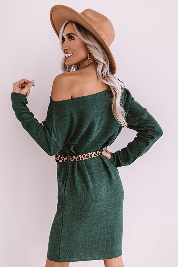 Girls Weekend Sweater Dress In Hunter Green Girls Weekend Sweater Dress In Hunter Green