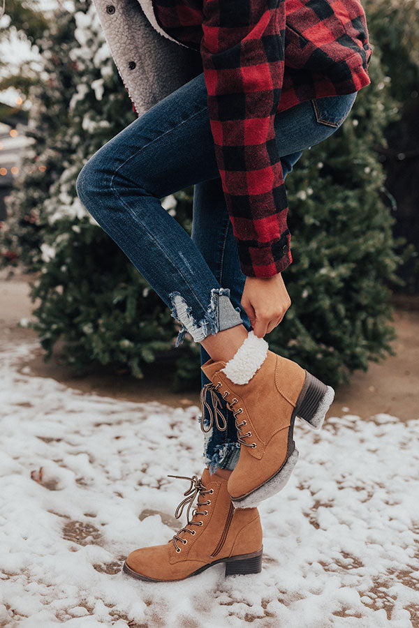 The Brooklyn Faux Suede Boot In Tan