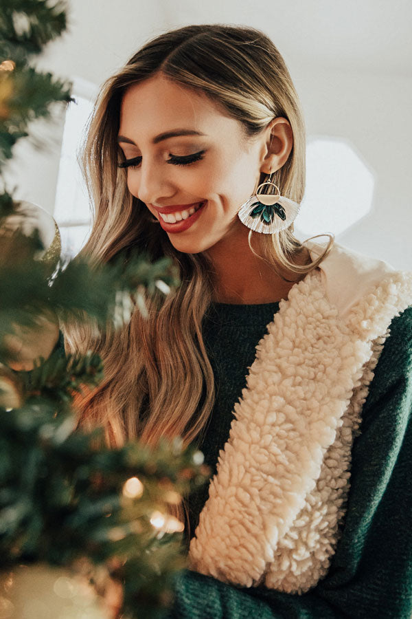 Secret Soiree Fan Earrings In Ivory