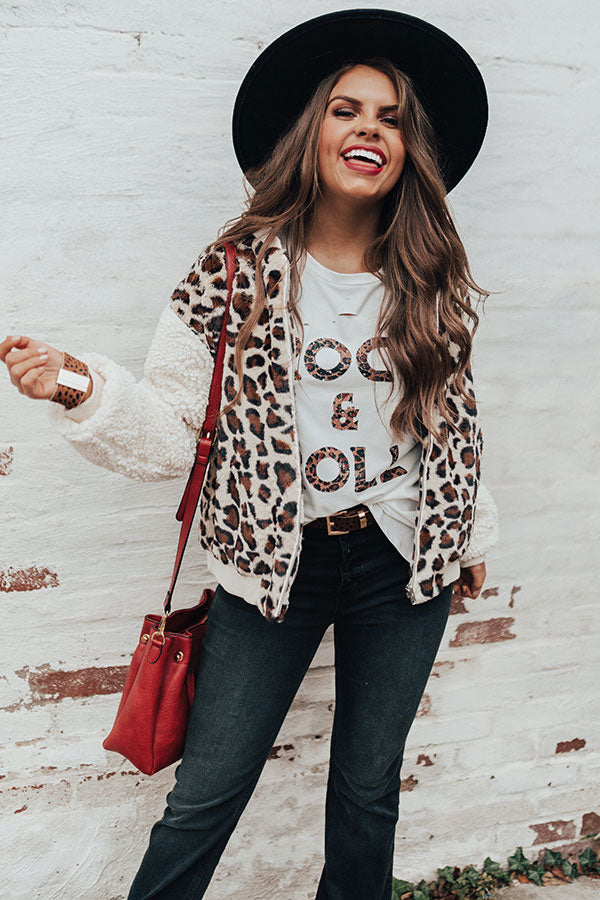 Snowbound Leopard Plush Jacket