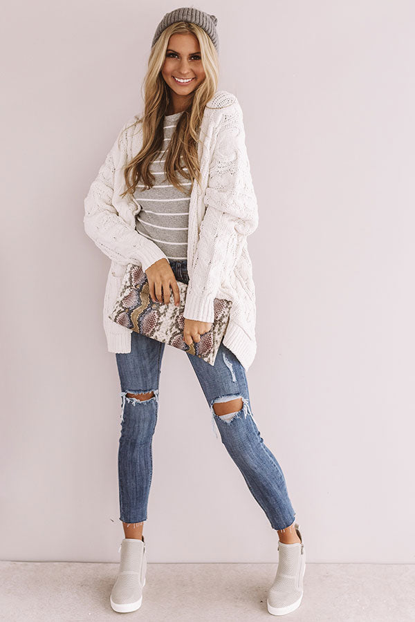 Own Knit Girl Cardigan In White