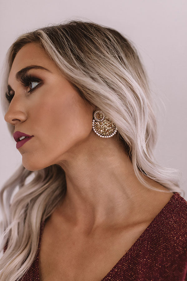 Turn On The Charm Earrings In Gold