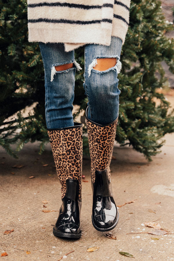 The Khloe Leopard Rain Boot