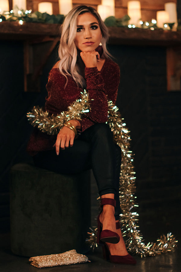 Cheers And Applause Twist Back Top In Merlot