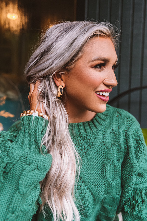 Stylish Mood Hoop Earrings In Leopard