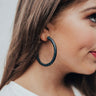 Cute And Cordial Hoop Earrings In Black Image - 1