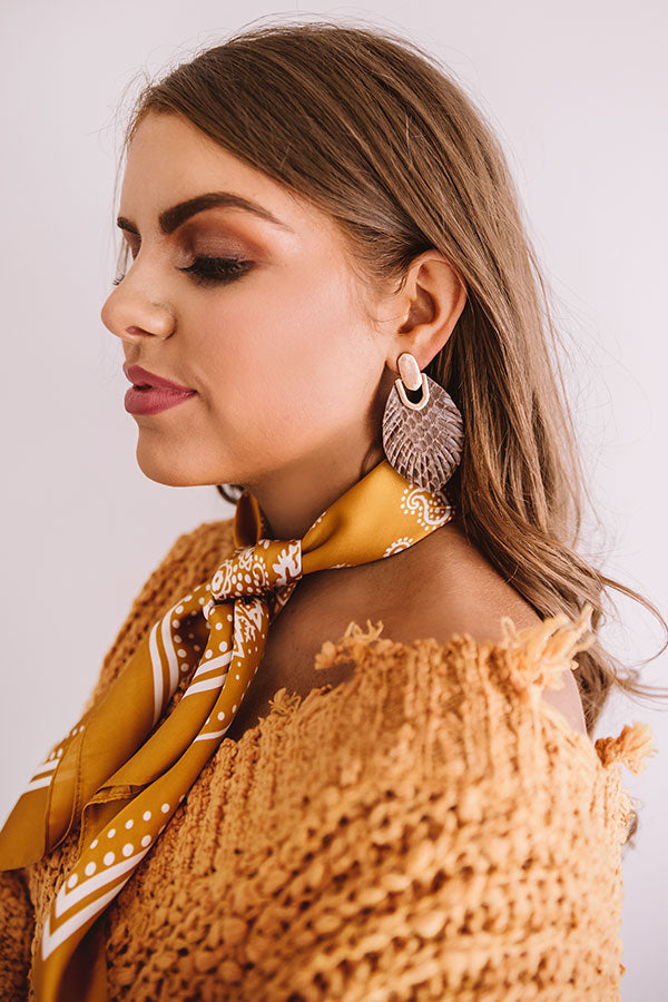 Cue The Music Snake Print Earrings