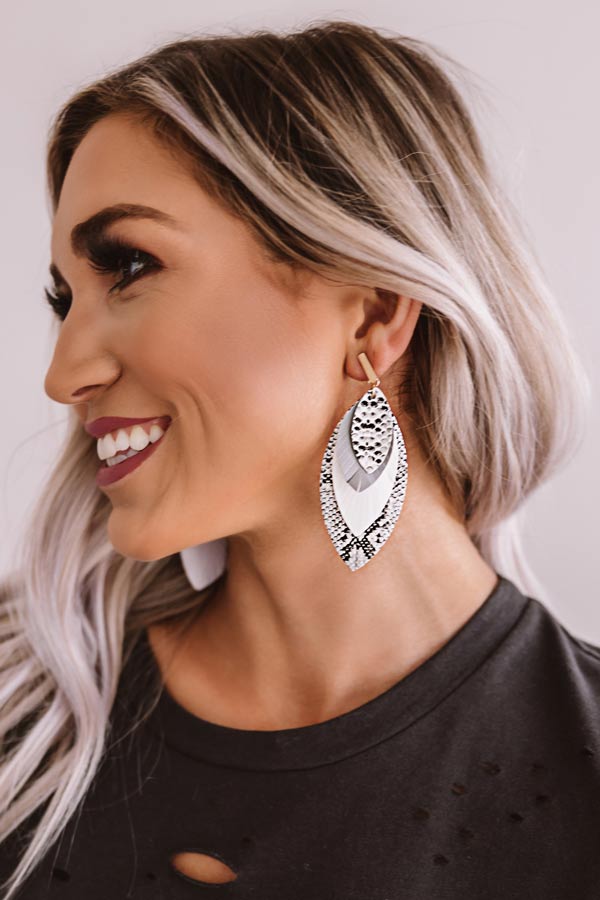 Feeling Affectionate Snake Print Earrings