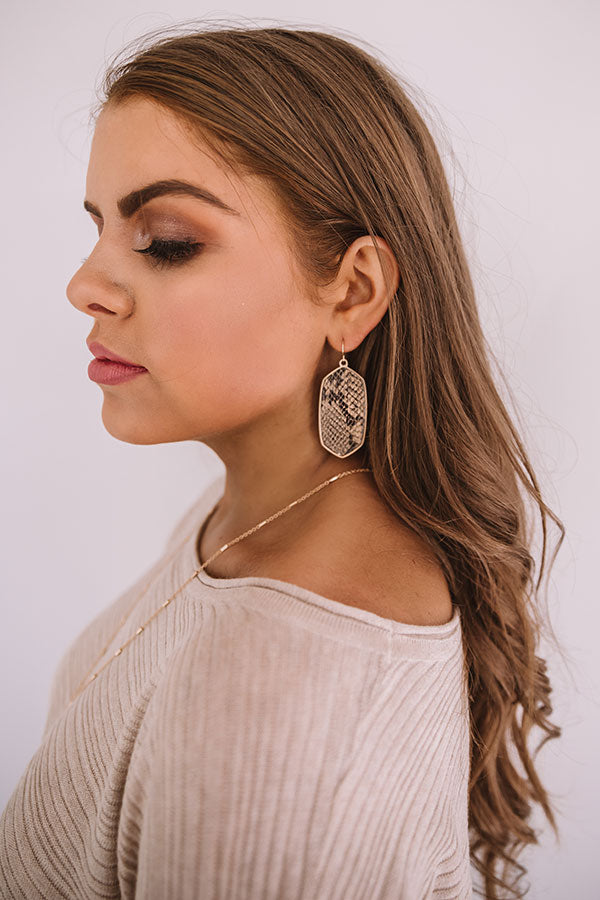 Cider Season Snake Print Earrings