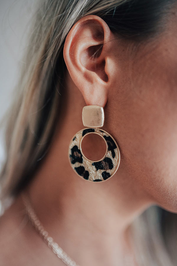 Good Old Days Leopard Earrings In Brown
