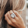 Unforgettable Night Druzy Snake Print Ring In Ivory Image - 1