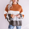 Mountains And Merlot Color Block Sweater in Cinnamon Image - 1