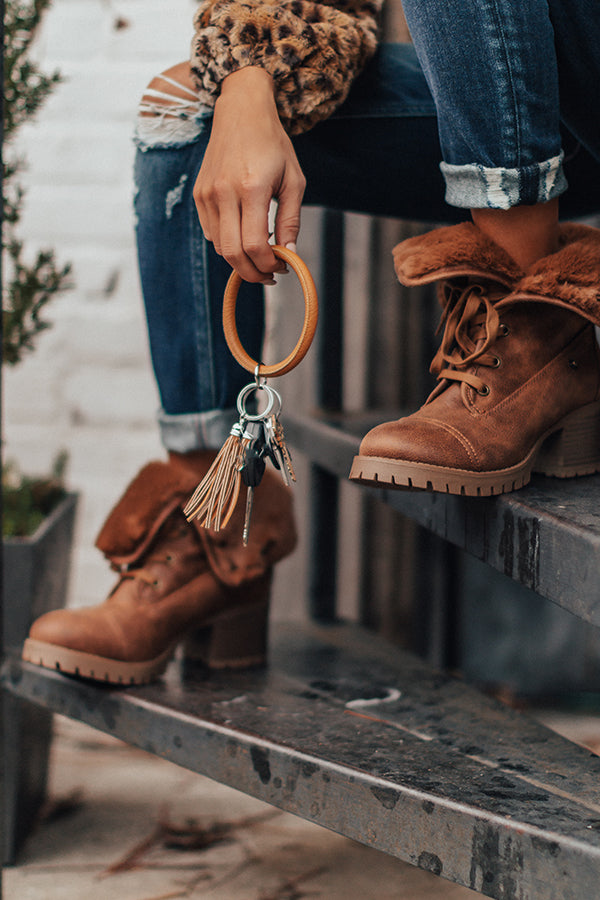 Finders Keepers Faux Leather Key Ring