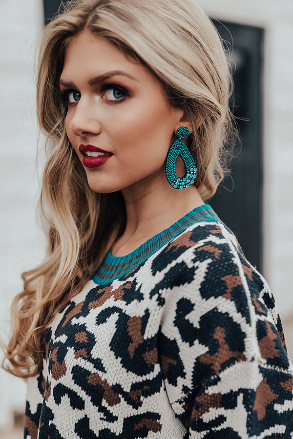 That's Amore Beaded Earrings In Teal