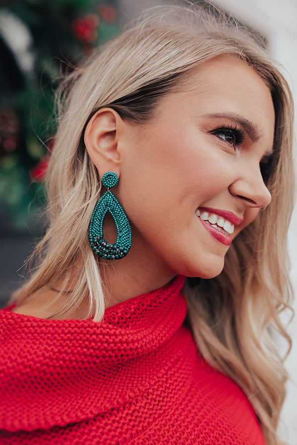 That's Amore Beaded Earrings In Hunter Green