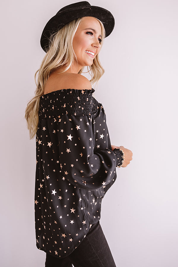 Candlelit Evening Shift Top in Black