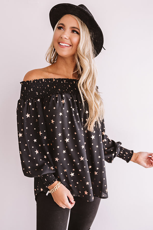 Candlelit Evening Shift Top in Black