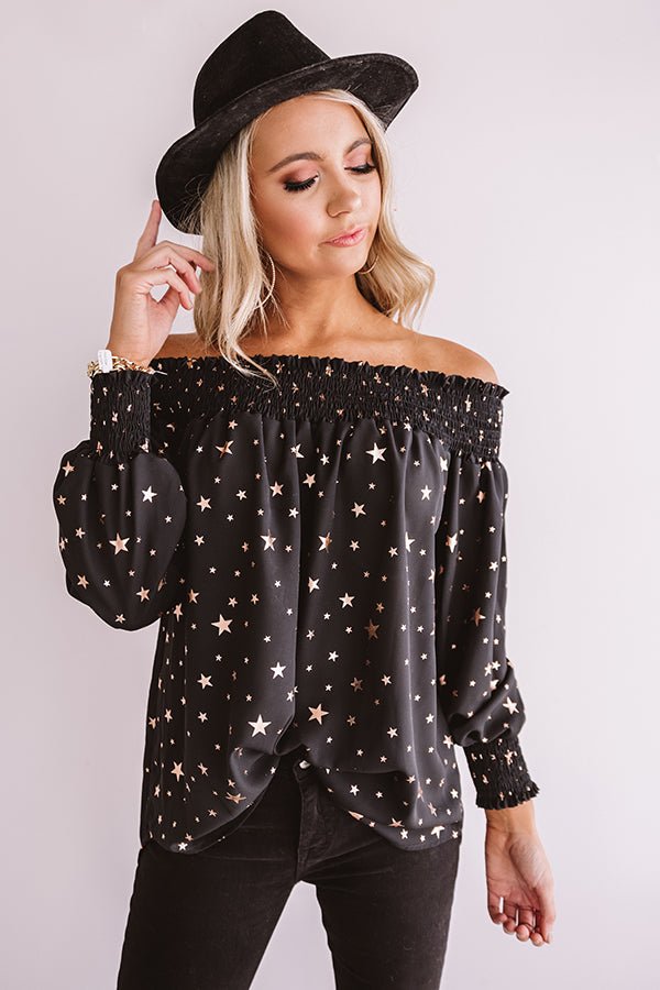 Candlelit Evening Shift Top in Black