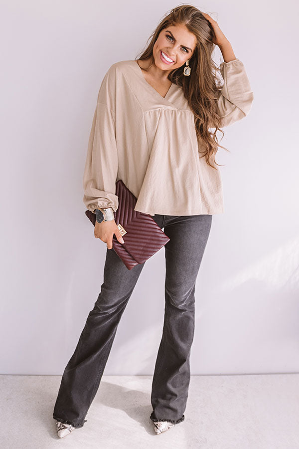 Effortless Love Shift Top In Beige