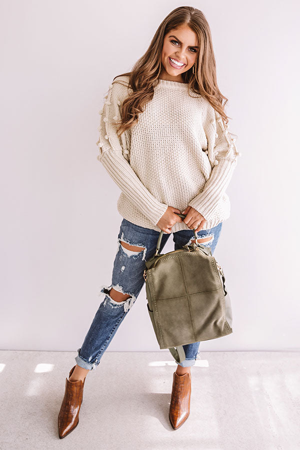 Cuddles Divine Knit Sweater in Stone