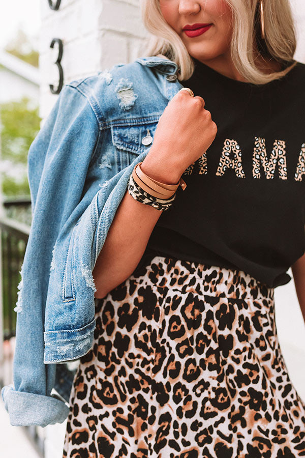 Formal Invitation Leopard Wrap Bracelet In Brown