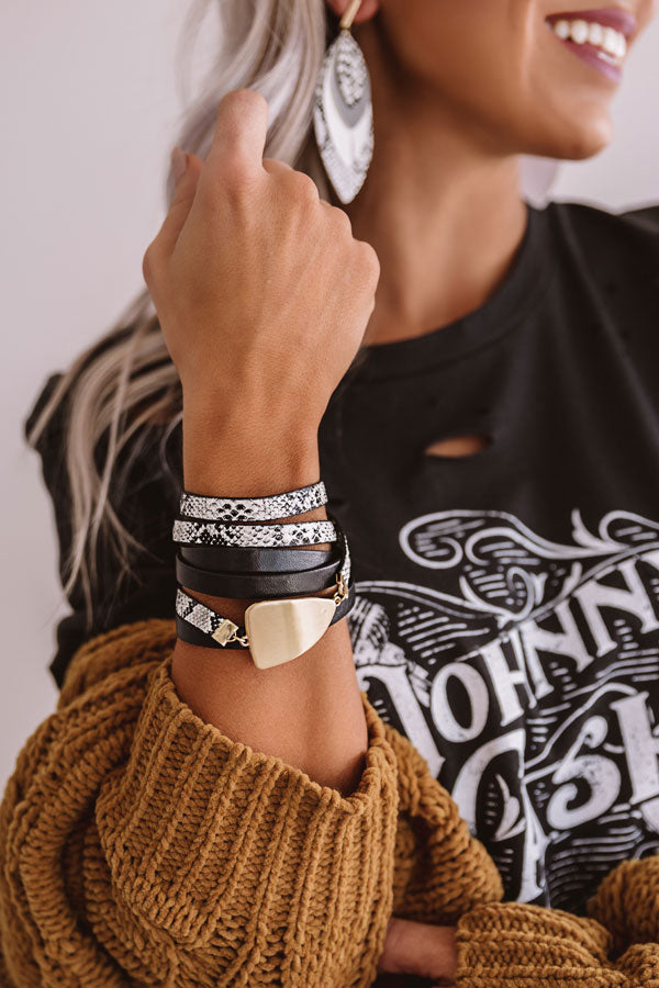 Formal Invitation Snake Print Wrap Bracelet