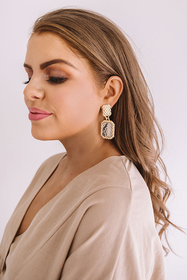 Private Jets Only Snake Print Earrings In Taupe