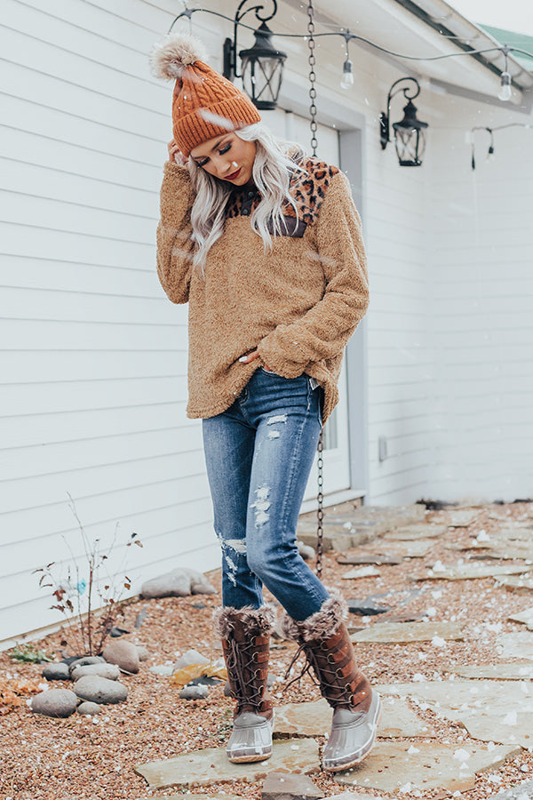 Time To Treat Yourself Leopard Pullover