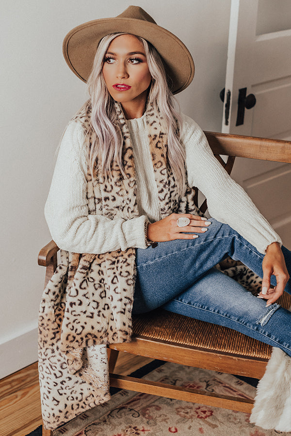 Fireside Feels Plush Leopard Vest