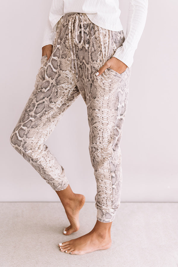 Weekend Chill Snake Print Jogger