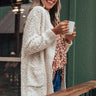 Let's Stay Home Popcorn Knit Cardigan in Ivory Image - 1