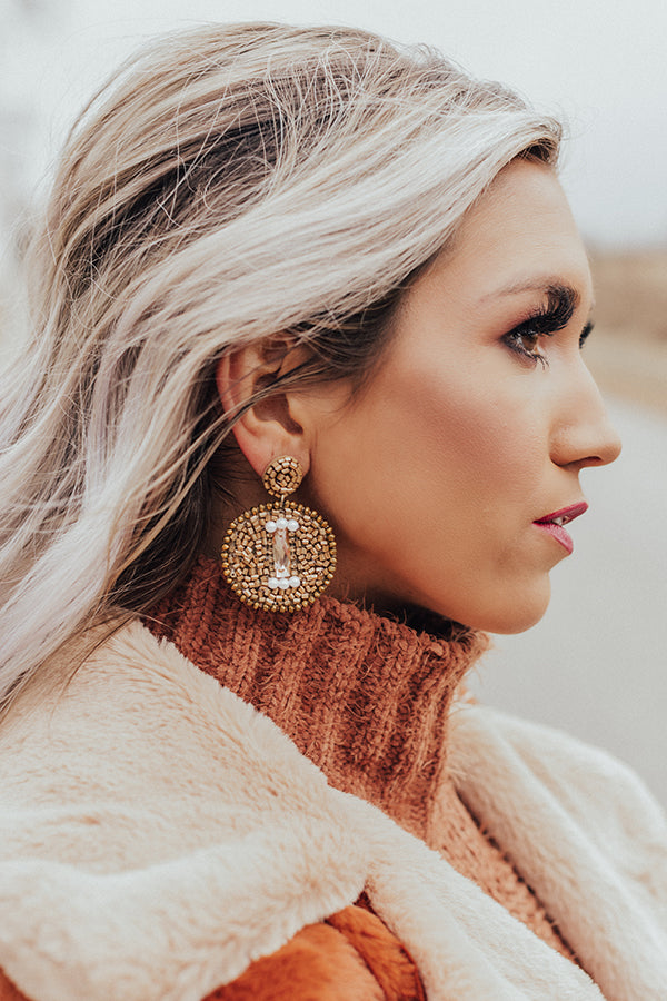 Glam Team Beaded Earrings in Gold