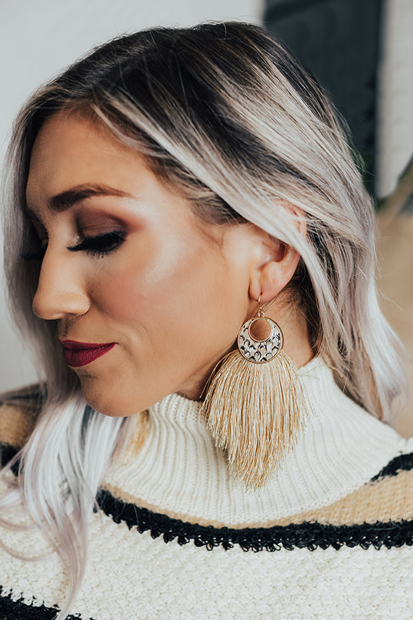 Dare To Believe Earrings In Beige