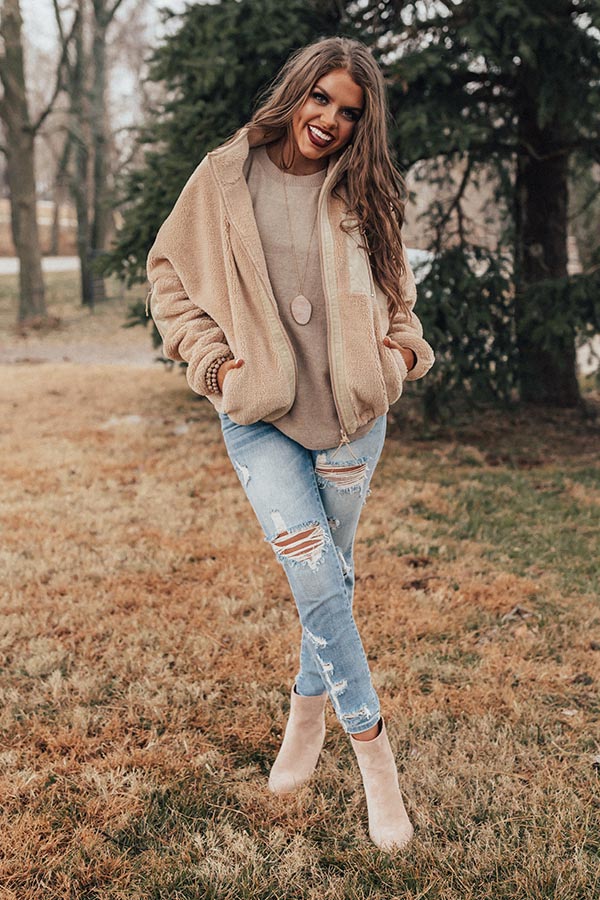 Slip Into Winter Jacket In Iced Latte