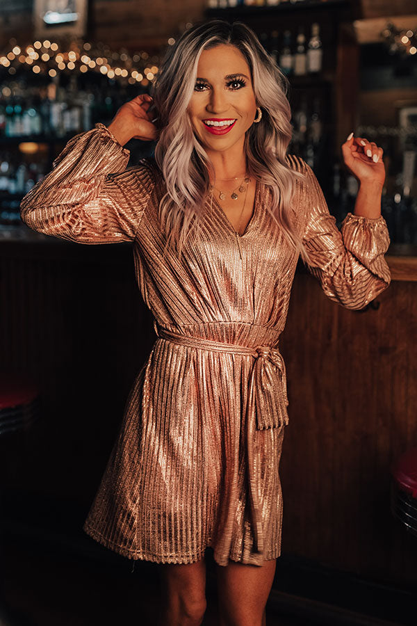 City Sparkles Dress In Gold