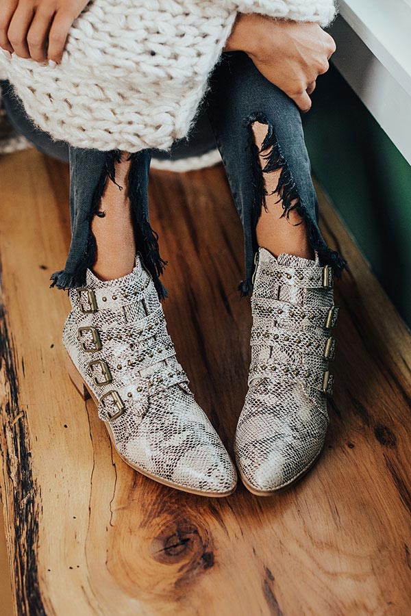 The Kissinger Snake Print Bootie