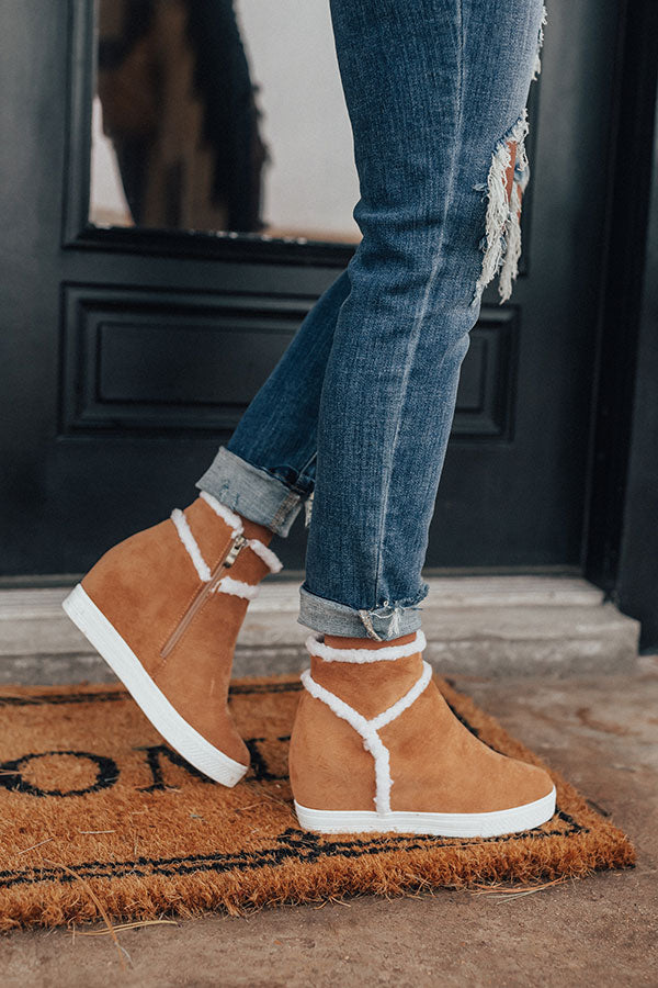 The Bryant Faux Suede Bootie In Camel