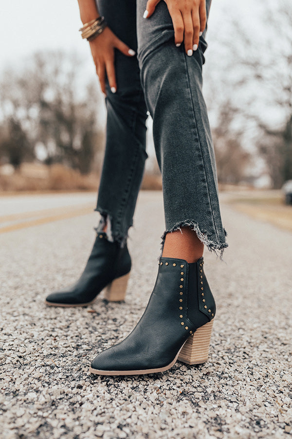 The Booker Faux Leather Bootie In Black