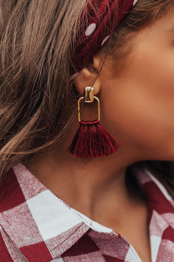 Pause For Perfection Earrings In Wine